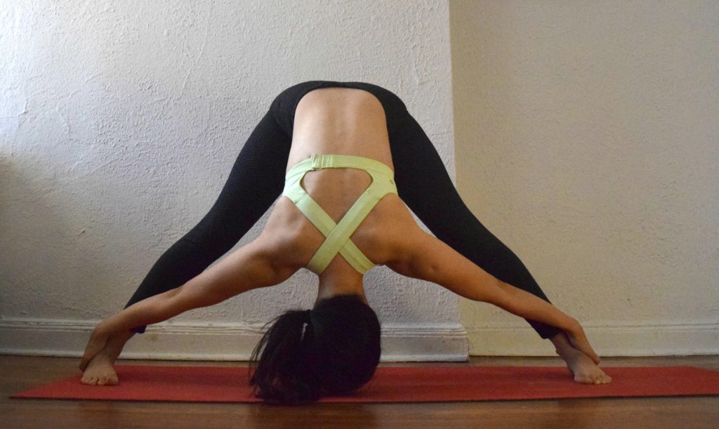 Yoga for digestion - wide legged forward fold - prasarita padottonasana