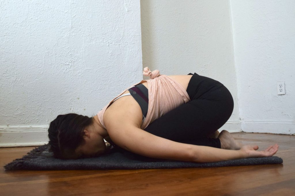 yoga poses for anxiety relief - childs pose - balasana