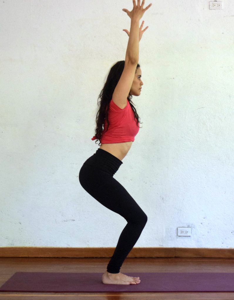 10 Morning Yoga Poses to awake and energize - Chair Pose - Argentina Rosado Yoga